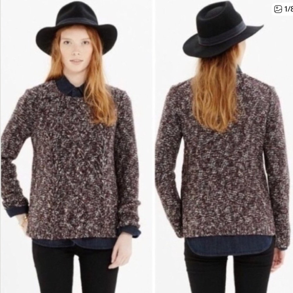 Madewell Firelight Marled Cable Sweater